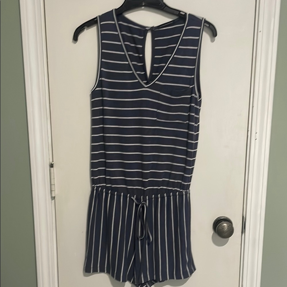 Staccato Blue and White Striped One Piece Romper
